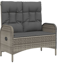 4-tlg. Garten-Essgruppe mit Kissen Grau Poly Rattan