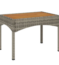 4-tlg. Garten-Essgruppe mit Kissen Grau Poly Rattan
