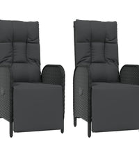 4-tlg. Garten-Essgruppe mit Kissen Schwarz Poly Rattan