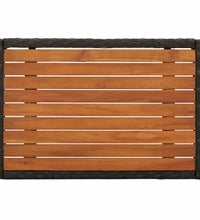 4-tlg. Garten-Essgruppe mit Kissen Schwarz Poly Rattan