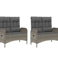 5-tlg. Garten-Essgruppe mit Kissen Grau Poly Rattan