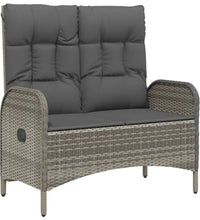 5-tlg. Garten-Essgruppe mit Kissen Grau Poly Rattan