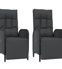 5-tlg. Garten-Essgruppe mit Kissen Schwarz Poly Rattan