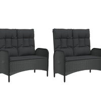 5-tlg. Garten-Essgruppe mit Kissen Schwarz Poly Rattan