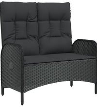5-tlg. Garten-Essgruppe mit Kissen Schwarz Poly Rattan