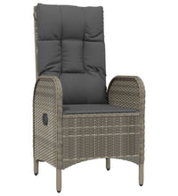 3-tlg. Garten-Essgruppe mit Kissen Grau Poly Rattan
