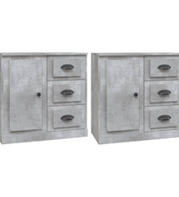 Sideboards 2 Stk. Betongrau Holzwerkstoff