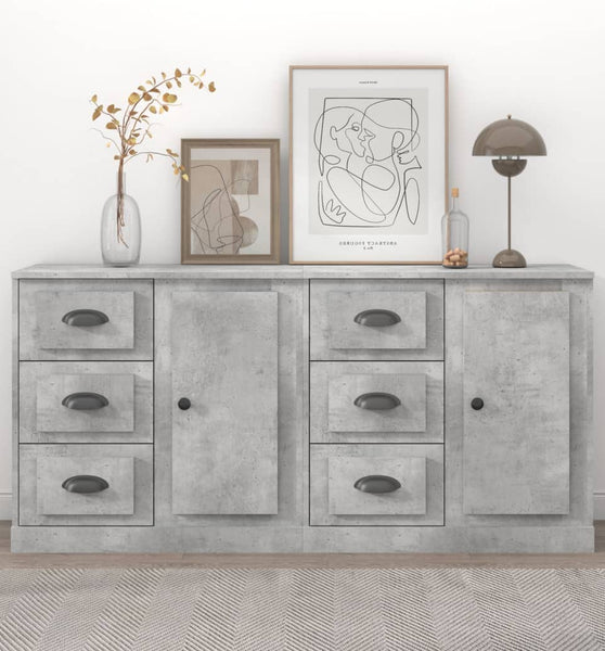 Sideboards 2 Stk. Betongrau Holzwerkstoff