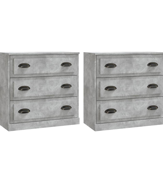 Sideboards 2 Stk. Betongrau Holzwerkstoff