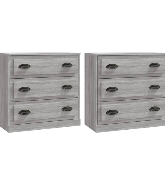 Sideboards 2 Stk. Grau Sonoma Holzwerkstoff