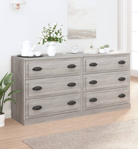 Sideboards 2 Stk. Grau Sonoma Holzwerkstoff