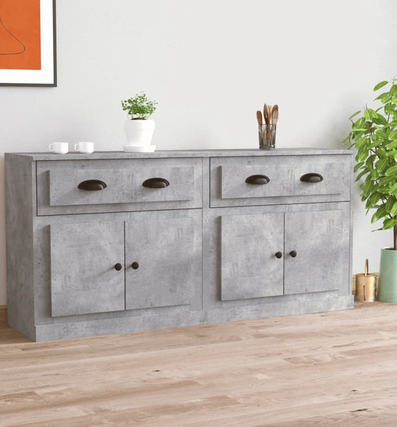 Sideboards 2 Stk. Betongrau Holzwerkstoff