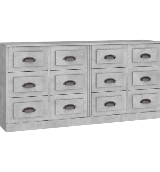 Sideboards 2 Stk. Betongrau Holzwerkstoff