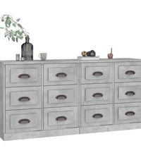 Sideboards 2 Stk. Betongrau Holzwerkstoff
