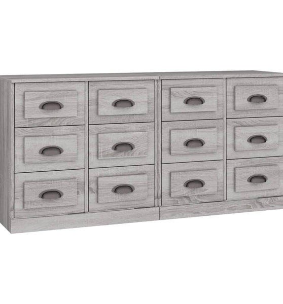 Sideboards 2 Stk. Grau Sonoma Holzwerkstoff