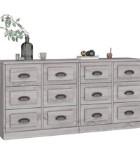 Sideboards 2 Stk. Grau Sonoma Holzwerkstoff