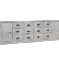 Sideboards 3 Stk. Betongrau Holzwerkstoff