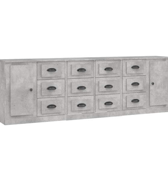 Sideboards 3 Stk. Betongrau Holzwerkstoff