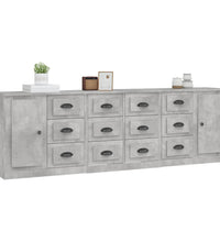 Sideboards 3 Stk. Betongrau Holzwerkstoff