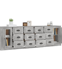 Sideboards 3 Stk. Betongrau Holzwerkstoff