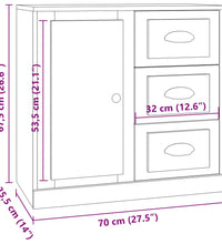 Sideboards 3 Stk. Betongrau Holzwerkstoff