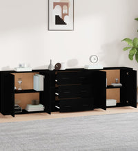 Sideboards 3 Stk. Schwarz Holzwerkstoff