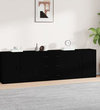 Sideboards 3 Stk. Schwarz Holzwerkstoff