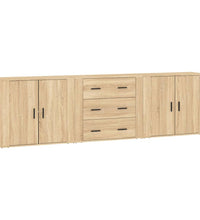 Sideboards 3 Stk. Sonoma-Eiche Holzwerkstoff