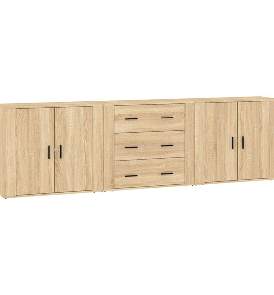 Sideboards 3 Stk. Sonoma-Eiche Holzwerkstoff