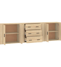 Sideboards 3 Stk. Sonoma-Eiche Holzwerkstoff