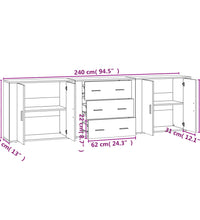 Sideboards 3 Stk. Sonoma-Eiche Holzwerkstoff