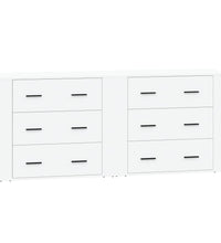 Sideboards 2 Stk. Weiß Holzwerkstoff