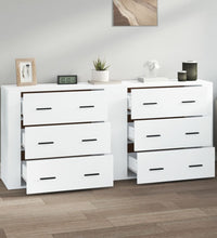 Sideboards 2 Stk. Weiß Holzwerkstoff