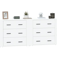 Sideboards 2 Stk. Weiß Holzwerkstoff