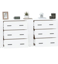 Sideboards 2 Stk. Weiß Holzwerkstoff