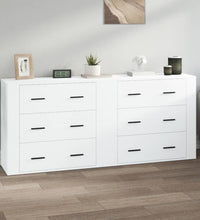 Sideboards 2 Stk. Weiß Holzwerkstoff