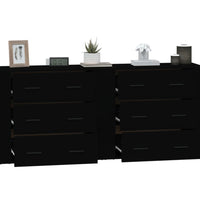 Sideboards 2 Stk. Schwarz Holzwerkstoff