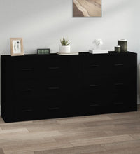 Sideboards 2 Stk. Schwarz Holzwerkstoff