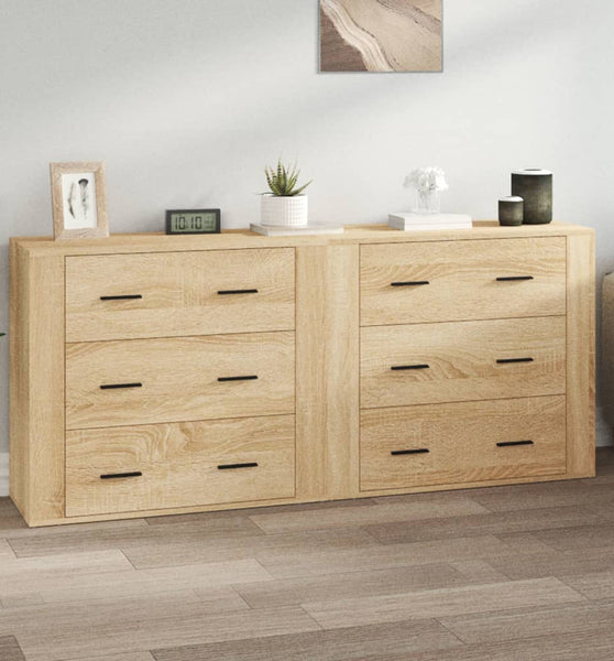 Sideboards 2 Stk. Sonoma-Eiche Holzwerkstoff