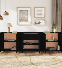 Sideboards 3 Stk. Schwarz Holzwerkstoff