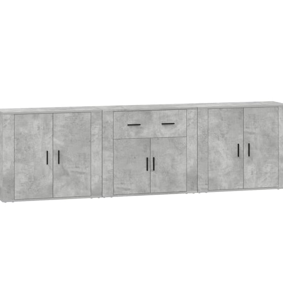 Sideboards 3 Stk. Betongrau Holzwerkstoff