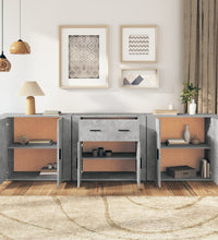 Sideboards 3 Stk. Betongrau Holzwerkstoff