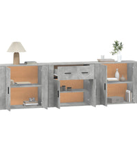 Sideboards 3 Stk. Betongrau Holzwerkstoff