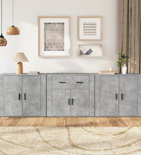 Sideboards 3 Stk. Betongrau Holzwerkstoff