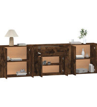 Sideboards 3 Stk. Räuchereiche Holzwerkstoff