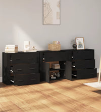 Sideboards 3 Stk. Schwarz Holzwerkstoff