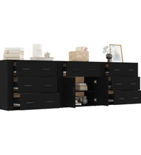 Sideboards 3 Stk. Schwarz Holzwerkstoff