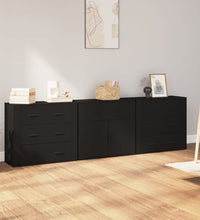 Sideboards 3 Stk. Schwarz Holzwerkstoff