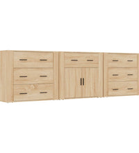 Sideboards 3 Stk. Sonoma-Eiche Holzwerkstoff