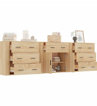 Sideboards 3 Stk. Sonoma-Eiche Holzwerkstoff